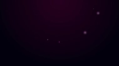 Parlayan neon hattı Ray silahı ikonu siyah arkaplanda izole edildi. Lazer silahı. Uzay silahı. 4K Video hareketli grafik canlandırması