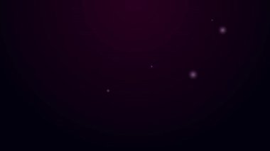 Siyah arka planda izole edilmiş, kova simgesindeki parlak neon çizgisi. Plastik çocuk oyuncağı. Yaz ikonu. 4K Video hareketli grafik canlandırması