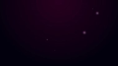 Parlayan neon hattı Siyah arka planda izole edilmiş acı biber kabuğu simgesi. Market, mutfak ürünleri, baharat ve baharat paketi, yemek kitabı için tasarım. 4K Video hareketli grafik canlandırması