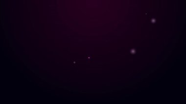 Parlayan neon çizgisi Batarya simgesi siyah arkaplanda izole edildi. Şimşek sembolü. 4K Video hareketli grafik canlandırması