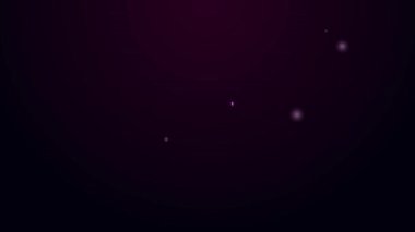 Siyah arkaplanda izole edilmiş bilgisayar veri depolama simgesi için parlayan neon hattı Disket. Disket işareti. 4K Video hareketli grafik canlandırması