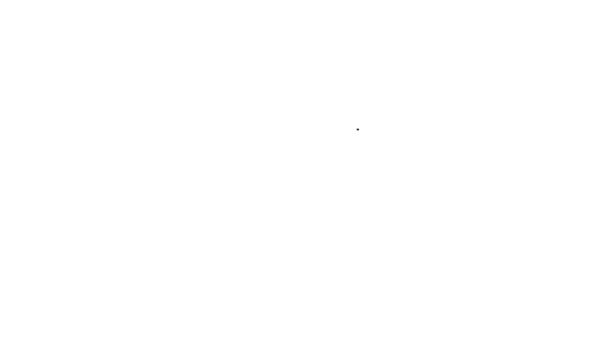 Czarna linia Wielopiętrowa ikona budynku izolowana na białym tle. 4K Animacja graficzna ruchu wideo — Wideo stockowe