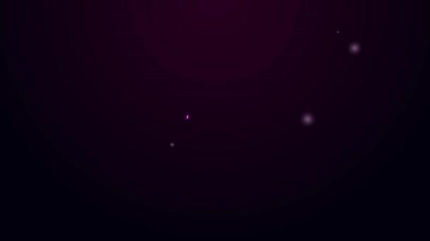 Ікона Абака, що світиться неоновою лінією, ізольована на чорному тлі. Традиційний підрахунок кадрів. Освітній знак. Математична школа. 4K Відеографічна анімація — стокове відео