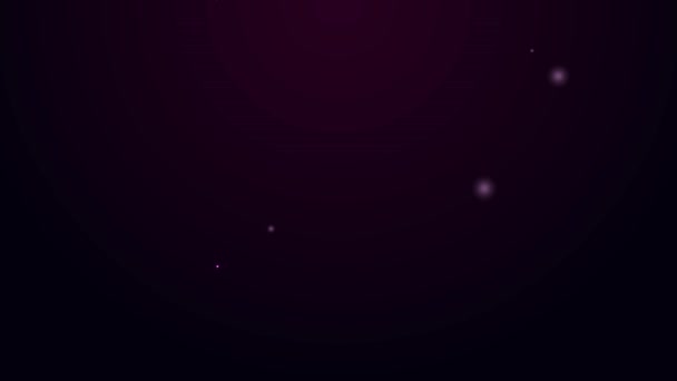 发光的霓虹灯线西瓜图标孤立在黑色背景.4K视频运动图形动画 — 图库视频影像