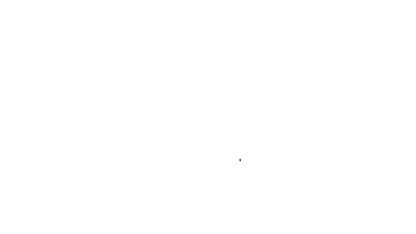 Linea nera icona portatile tetris gioco elettronico isolato su sfondo bianco. Stile vintage tascabile gioco di mattoni. Dispositivo di riproduzione interattivo. Animazione grafica 4K Video motion — Video Stock
