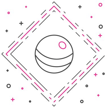 Line Beach top ikonu beyaz arkaplanda izole edildi. Çocuk oyuncağı. Renkli taslak konsepti. Vektör