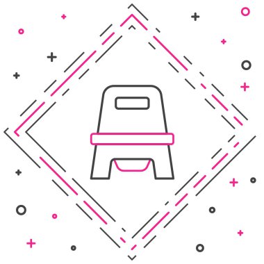 Beyaz arka planda izole edilmiş çizgi bebek tuvalet ikonu. Lazımlık. Renkli taslak konsepti. Vektör