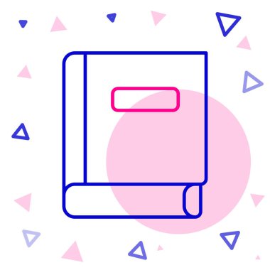 Çizgi Bilim kitabı simgesi beyaz arkaplanda izole edildi. Renkli taslak konsepti. Vektör