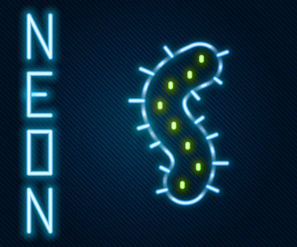 Ragyogó neon vonal Vírus ikon elszigetelt fekete alapon. Corona vírus 2019-nCoV. Baktériumok és baktériumok, sejtrák, mikrobák, gombák. Színes vázlat koncepció. Vektor — Stock Vector
