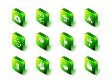 Set Gong, Yin Yang, Hamur köftesi kesme tahtası, Çin kağıt feneri, Havai fişek, Kararname, kağıt, parşömen, parşömen, çay töreni ve Asya erişte kasesi ikonu. Vektör