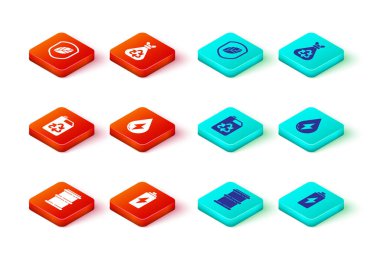 Fıçı, Batarya, Eko yakıt bidonu, Su Enerjisi, geri dönüşümlü çöp torbası ve Kalkan yaprağı ikonu. Vektör