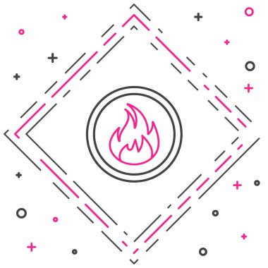 Ateş hattı simgesi beyaz arkaplanda izole edildi. Renkli taslak konsepti. Vektör İllüstrasyonu