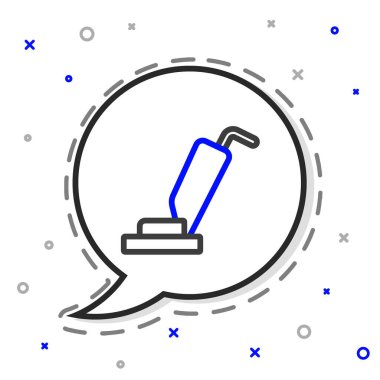 Elektrik süpürgesi simgesi beyaz arkaplanda izole edildi. Renkli taslak konsepti. Vektör