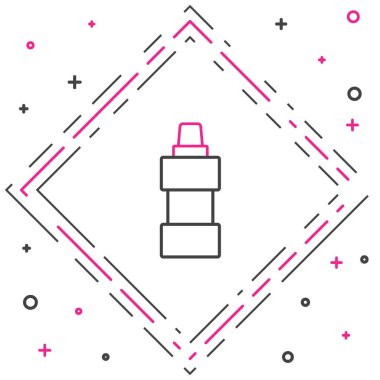 Çamaşır deterjanı, çamaşır suyu, bulaşık deterjanı ya da beyaz arka planda izole edilmiş başka bir temizlik malzemesi için çizgi plastik şişe. Renkli taslak konsepti. Vektör