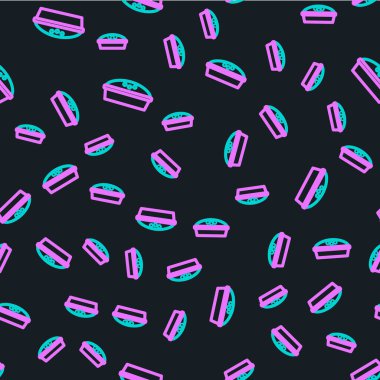 Ev yapımı turta ikonu siyah arka planda kusursuz desen izole etti. Vektör