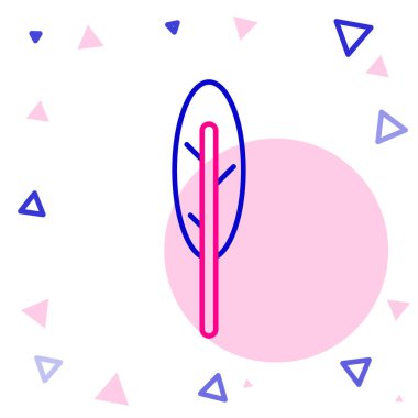 Satır Tüyü kalem simgesi beyaz arkaplanda izole edildi. Renkli taslak konsepti. Vektör