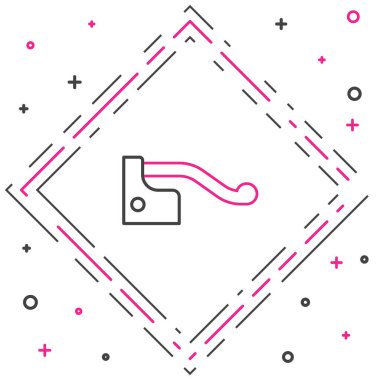 Çizgi bisiklet fren simgesi beyaz arkaplanda izole edildi. Renkli taslak konsepti. Vektör