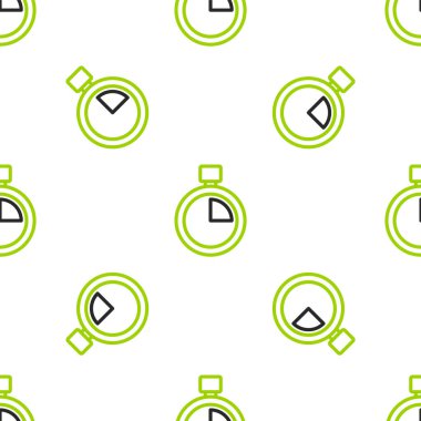 Çizgi İzleme simgesi beyaz arkaplanda izole edilmiş kusursuz desen. Zaman göstergesi. Kronometre işareti. Vektör