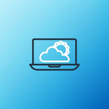 Hat Hava Durumu ikonu mavi arkaplanda izole edildi. Renkli taslak konsepti. Vektör