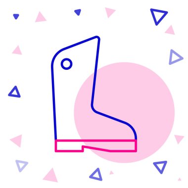 Çizgi lastiği eldiven simgesi beyaz arkaplanda izole edildi. Lateks el koruması işareti. Ev işi temizlik ekipmanları sembolü. Renkli taslak konsepti. Vektör