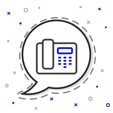 Hat Telefonu, beyaz arkaplanda 24 saatlik destek ikonu izole edildi. Tüm gün müşteri destek merkezi. Tam zamanlı çağrı servisi. Renkli taslak konsepti. Vektör