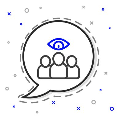 Çizgi Casusu, ajan simgesi beyaz arkaplanda izole edildi. İnsanları gözetlemek. Renkli taslak konsepti. Vektör