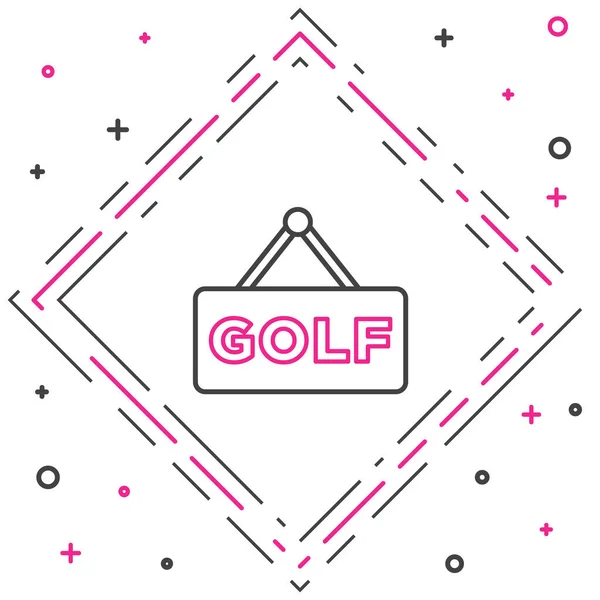 Line Golf label pictogram geïsoleerd op witte achtergrond. Kleurrijk concept. Vector — Stockvector