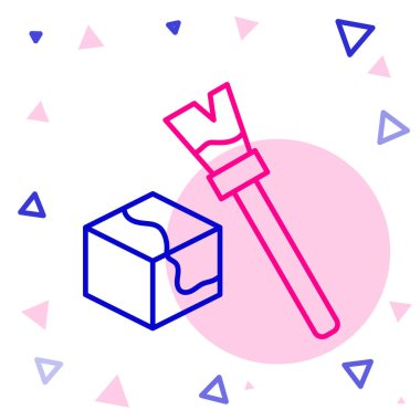 Beyaz arkaplanda Isometric küp simgesi izole edildi. Geometrik küp katı simge. 3 boyutlu kare işareti. Kutu sembolü. Renkli taslak konsepti. Vektör