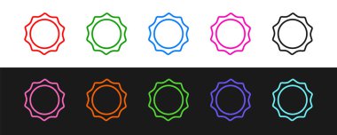 Sun simgesini siyah ve beyaz arkaplanda izole et. Vektör