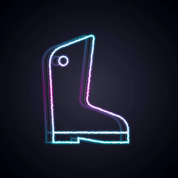 Zářící neonová čára Ikona gumových rukavic izolovaných na černém pozadí. Ochranné latexové označení. Symbol zařízení pro úklid domácnosti. Vektor — Stockový vektor