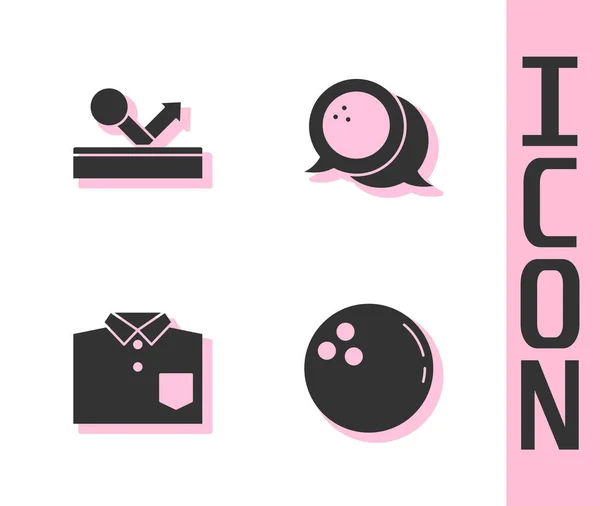 Set Bolos, Billar, camisa e icono. Vector — Vector de stock