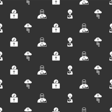 İsa Mesih 'i ayarlayın, Tanrılar yardım etsin, kiliseye bağış yapın ve Şövalye Haçlı seferini kusursuz yapın. Vektör