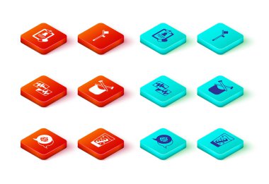 Büyükannenin sahte çenesini kardiyogram örgü koltuk değneği ve reçeteli ilaç ikonu ile cam monitöre yerleştir. Vektör.