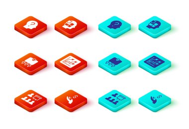 Eğitim Eli 'ni madeni para, kilo kaybı, maddi büyüme, kafa bulmacası stratejisi ve soru işareti ikonu ile ayarla. Vektör.