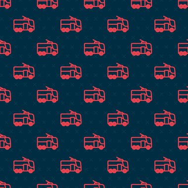 Kırmızı çizgi Trolleybus simgesi siyah arkaplanda izole edilmiş. Toplu taşıma sembolü. Vektör.