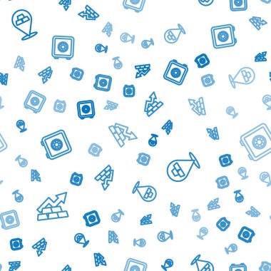 Altın külçeli ve güvenli çizgi büyüyen oku pürüzsüz desene ayarlayın. Vektör.