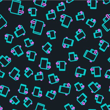 Askıdaki çizgi havlusu simgesi siyah arkaplanda izole edilmiş. Banyo havlusu ikonu. Vektör