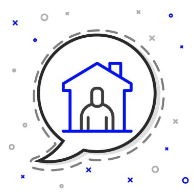 Beyaz arka planda izole edilmiş evsiz ikonu barınağı. Acil durum evleri, evsiz dilenciler ve insanlar için geçici ikametgah. Renkli taslak konsepti. Vektör