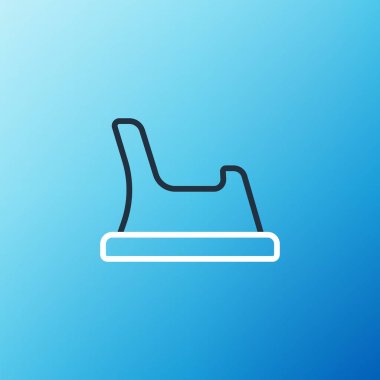 Bebek tuvalet ikonu mavi arka planda izole edildi. Lazımlık. Renkli taslak konsepti. Vektör