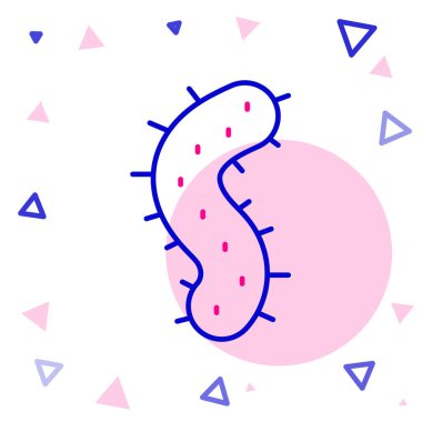 Beyaz arkaplanda çizgi virüsü simgesi izole edildi. Corona virüsü 2019-nCoV. Bakteri ve mikroplar, hücre kanseri, mikrop, mantar. Renkli taslak konsepti. Vektör