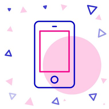 Hat Smartphone, beyaz arkaplanda izole edilmiş cep telefonu simgesi. Renkli taslak konsepti. Vektör