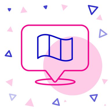 Fransa Çizgisi simgesi beyaz arkaplanda izole edildi. Renkli taslak konsepti. Vektör