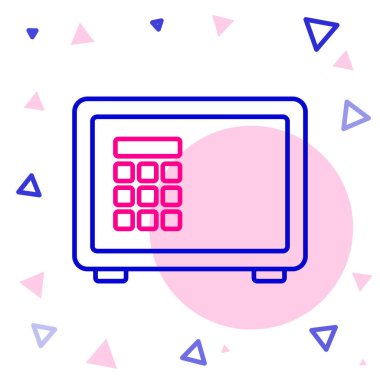 Beyaz arkaplanda güvenli satır simgesi izole edildi. Kapı, şifreli bir banka kasası. Güvenilir Veri Koruma. Renkli taslak konsepti. Vektör