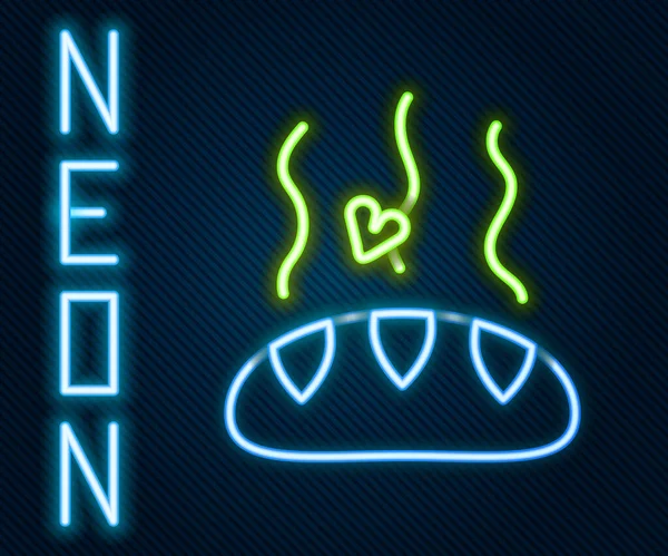 Gloeiende neon lijn Donatie voedsel pictogram geïsoleerd op zwarte achtergrond. Kleurrijk concept. Vector — Stockvector