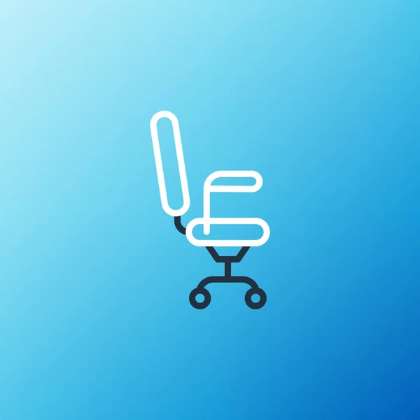 Иконка стула выделена на синем фоне. Красочная концепция контура. Вектор — стоковый вектор