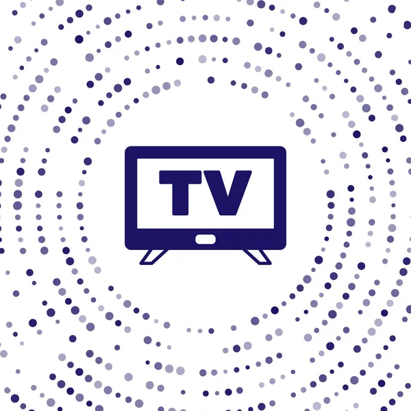 Azul Smart Tv icono aislado sobre fondo blanco. Señal de televisión. Puntos aleatorios de círculo abstracto. Vector — Archivo Imágenes Vectoriales