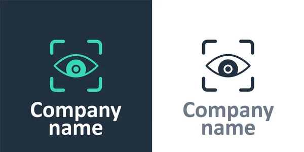 Logotype Eye scan ikon izolált fehér alapon. Szkennelés. Biztonsági ellenőrzés szimbólum. Kiberszem jel. Logó tervezési sablon elem. Vektor — Stock Vector
