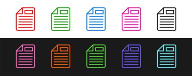 Dosya dosya simgesini siyah ve beyaz arkaplanda izole et. Kontrol listesi simgesi. İş konsepti. Vektör.