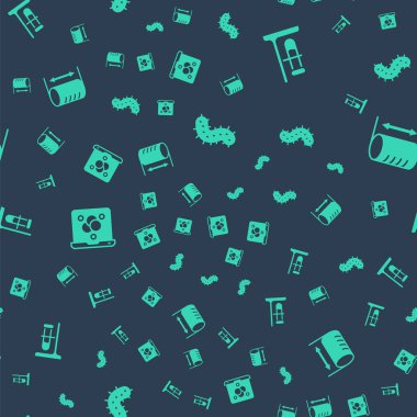 Virüs test tüpünü kimyasal formüle ve yükseklik geometrik figürüne ayarlayın. Vektör.