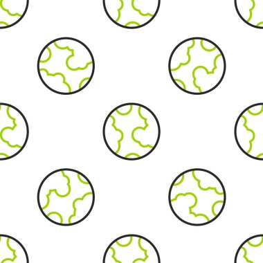 Dünya çizgisi ikonu beyaz arka planda izole edilmiş kusursuz desen. Dünya ya da Dünya işareti. Küresel internet sembolü. Geometrik şekiller. Vektör